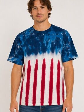 Sundog New Glory Flag Tie Dye T-Shirt 100% Cotton Vintage Y2K Adult Size Large